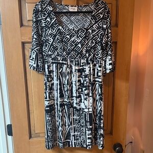 Black and White Abstract Dress
